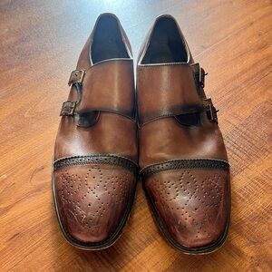 Asher Green Dress Shoes, Double Monk Strap Formal Mens Shoes 13